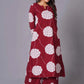 Crimson Blossom A-Line Oversized Floral Cotton Kurta Set - Himdim Wear