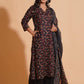 Enchanted Noir A-Line Floral Suit Set - Himdim Wear