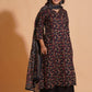 Enchanted Noir A-Line Floral Suit Set - Himdim Wear