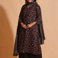 Enchanted Noir A-Line Floral Suit Set - Himdim Wear
