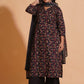 Enchanted Noir A-Line Floral Suit Set - Himdim Wear