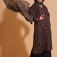 Enchanted Noir A-Line Floral Suit Set - Himdim Wear