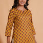 Golden Mustard Floral Kurta - Himdim Wear