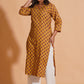 Golden Mustard Floral Kurta - Himdim Wear