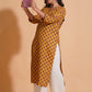 Golden Mustard Floral Kurta - Himdim Wear