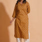 Golden Mustard Floral Kurta - Himdim Wear