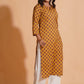 Golden Mustard Floral Kurta - Himdim Wear