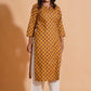 Golden Mustard Floral Kurta - Himdim Wear