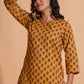 Golden Mustard Floral Kurta - Himdim Wear