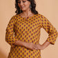 Golden Mustard Floral Kurta - Himdim Wear