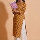 Golden Mustard Floral Kurta - Himdim Wear