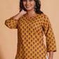 Golden Mustard Floral Kurta - Himdim Wear