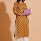 Golden Mustard Floral Kurta - Himdim Wear