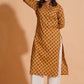 Golden Mustard Floral Kurta - Himdim Wear