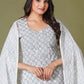 Grey Floral Handblock Printed Straight Kurta for Women – Soft Cotton Ethnic Wear - Himdim Wear