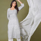 Grey Floral Handblock Printed Straight Kurta for Women – Soft Cotton Ethnic Wear - Himdim Wear