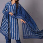 Indigo Maze Handblock Cotton Suit Set - Himdim Wear