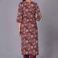 Maroon Finesse Handblock Cotton Kurta Set - Himdim Wear