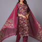 Maroon Finesse Handblock Cotton Kurta Set - Himdim Wear