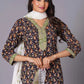 Midnight Paisley Handblock Cotton Suit Set - Himdim Wear