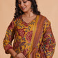 Mustard Maroon Heritage A-Line Suit Set - Himdim Wear