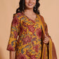 Mustard Maroon Heritage A-Line Suit Set - Himdim Wear