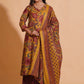 Mustard Maroon Heritage A-Line Suit Set - Himdim Wear