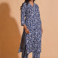 Navy Blossom Heritage Kurta Set - Himdim Wear