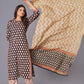 Noir Leaf Handblock Cotton Suit Set - Himdim Wear