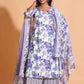 Opulent Lavender A-Line Floral Suit Set - Himdim Wear