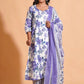 Opulent Lavender A-Line Floral Suit Set - Himdim Wear