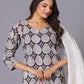 Ornate Paisley Handblock Cotton Suit Set - Himdim Wear