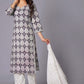 Ornate Paisley Handblock Cotton Suit Set - Himdim Wear