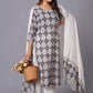 Ornate Paisley Handblock Cotton Suit Set - Himdim Wear