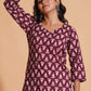 Regal Wine Block-Print Kurta - Himdim Wear