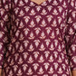 Regal Wine Block-Print Kurta - Himdim Wear