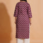 Regal Wine Block-Print Kurta - Himdim Wear