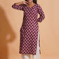 Regal Wine Block-Print Kurta - Himdim Wear