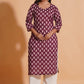 Regal Wine Block-Print Kurta - Himdim Wear