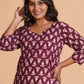 Regal Wine Block-Print Kurta - Himdim Wear
