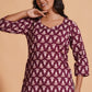 Regal Wine Block-Print Kurta - Himdim Wear