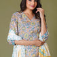 Sunlit Blossom Handblock Cotton Suit Set - Himdim Wear