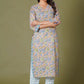 Sunlit Blossom Handblock Cotton Suit Set - Himdim Wear