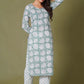Verdant Classic Handblock Floral Cotton Suit Set - Himdim Wear