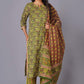 Verdant Paisley Heritage Print Kurta Set - Himdim Wear