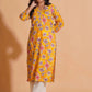 Vibrant Yellow Floral Cotton Kurta Set with Palazzo - Himdim Wear