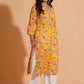 Vibrant Yellow Floral Cotton Kurta Set with Palazzo - Himdim Wear