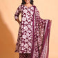 Women's Majestic Maroon A-Line Floral Suit Set - Himdim Wear
