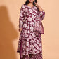 Women's Majestic Maroon A-Line Floral Suit Set - Himdim Wear